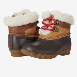 Sperry Girls Alpine Saltwater Medium Tan Duck Boots STK165273  Size 1 New‎